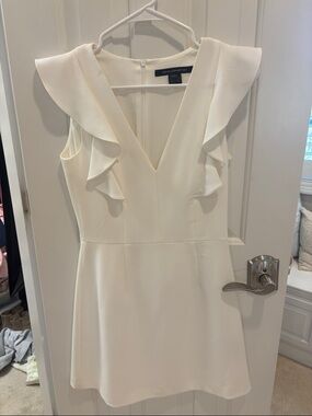 White Ruffle French Connection Dress